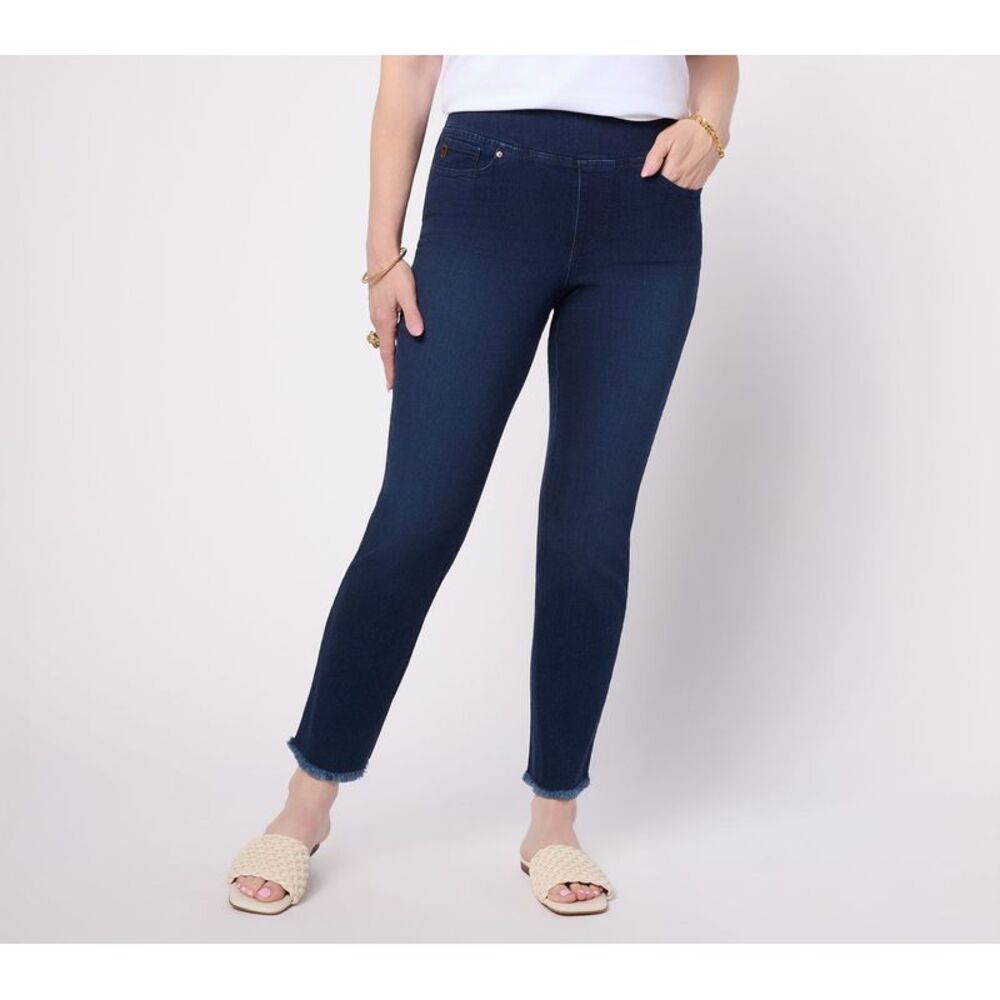 Belle by Kim Gravel Women's Petite Pants 22P TripleLuxe Denim DarkGreen